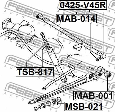 Febest MSB-021 - ВТУЛКА ПЕРЕДНЯЯ ЗАДНЕГО РЫЧАГА (MITSUBISHI PAJERO II V14W-V55W 1991-2004) FEBEST autosila-amz.com