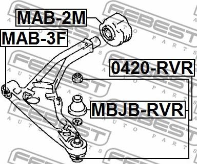 Febest 0420-RVR - опора шаровая!\ Mitsubishi RVR/Space Runner 91-98 autosila-amz.com