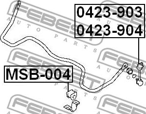 Febest 0423-904 - ТЯГА СТАБИЛИЗАТОРА ЗАДНЯЯ ПРАВАЯ (MITSUBISHI PAJERO III MONTERO V65W/V75W 2000-2006) FEBEST autosila-amz.com