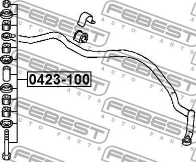 Febest 0423-100 - Тяга стабилизатора задняя MITSUBISHI LANCER/MIRAGE CB/CD 1991-1995 autosila-amz.com