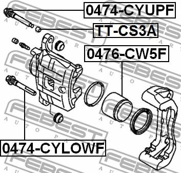 Febest 0474-CYUPF - ВТУЛКА НАПРАВЛЯЮЩАЯ СУППОРТА ТОРМОЗНОГО ПЕРЕДНЕГО (MITSUBISHI PAJERO III MONTERO autosila-amz.com