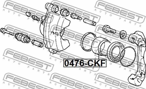 Febest 0476-CKF - ПОРШЕНЬ СУППОРТА ТОРМОЗНОГО ПЕРЕДНЕГО (MITSUBISHI LANCER/MIRAGE CJ 1995-2003) FEBEST autosila-amz.com