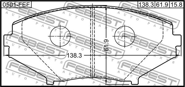 Febest 0501-FEF - Тормозные колодки, дисковые, комплект autosila-amz.com