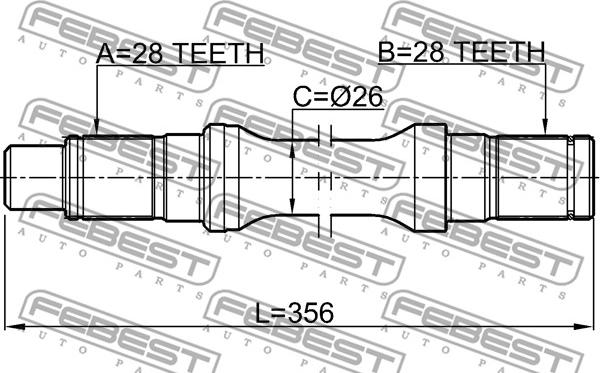 Febest 0512-BT50LH - Приводной вал autosila-amz.com