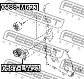 Febest 0588-M623 - РОЛИК ОБВОДНОЙ (MAZDA 3 BK 2003-2008) FEBEST autosila-amz.com