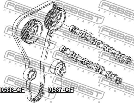 Febest 0588-GF - Направляющий ролик, зубчатый ремень ГРМ autosila-amz.com