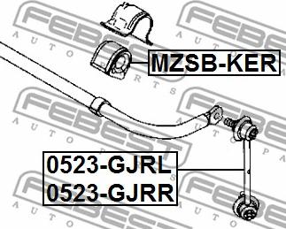 Febest 0523-GJRR - тяга стабилизатора заднего правая!\ Mazda 3/6/CX-5 13> autosila-amz.com