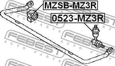 Febest 0523-MZ3R - Тяга стабилизатора FORD FOCUS II 11/04-/VOLVO S40 04-/MAZDA 3 зад.подв.лев/прав. autosila-amz.com