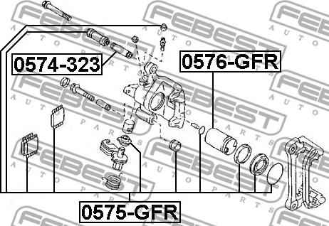 Febest 0574-323 - Направляющий болт, корпус скобы тормоза autosila-amz.com