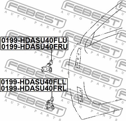 Febest 0199-HDASU40FLU - петля передней левой двери верхняя!\ Lexus CT200H 10> autosila-amz.com
