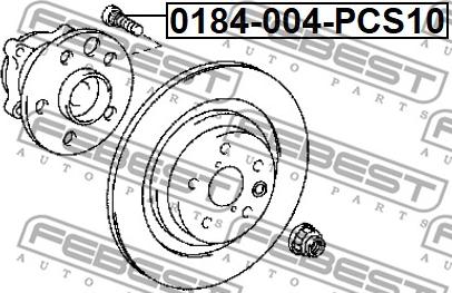 Febest 0184-004-PCS10 - шпилька колёсная!\ Toyota Land Cruiser 100 98-07 autosila-amz.com