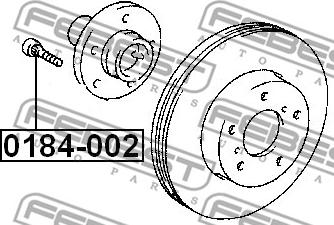 Febest 0184-002 - Шпилька колесная TOYOTA KLUGER L/V ACU25/MCU25 4WD 2000-2007 0184-002 autosila-amz.com