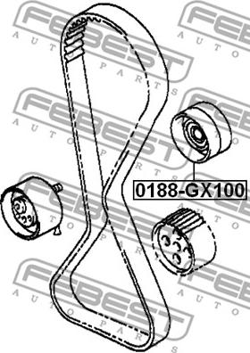 Febest 0188-GX100 - ролик обводной ремня ГРМ!\ Toyota Crown/Cressida/Supra 1GFE 2.0 88-00 autosila-amz.com