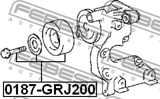 Febest 0187-GRJ200 - ролик натяжной!\ Toyota Land Cruiser Prado 120 Grj12#/Kdj12#/Rzj12#/Trj12# 02-09 autosila-amz.com