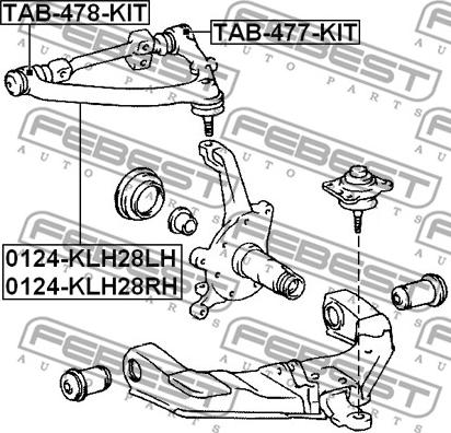 Febest TAB-478-KIT - Подвеска колеса, комплект autosila-amz.com