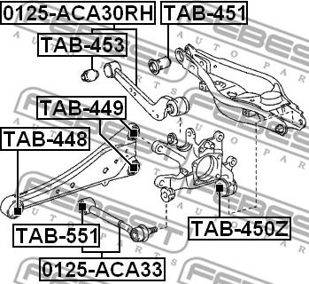 Febest 0125-ACA33 - тяга задняя поперечная!\ Toyota RAV4 2.0/2.2D-4D 06>, Lexus NX300H autosila-amz.com