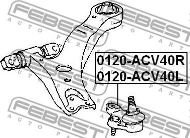 Febest 0120-ACV40L - Шаровая опора, несущий / направляющий шарнир autosila-amz.com