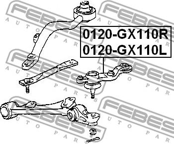 Febest 0120-GX110L - Опора шаровая передняя нижняя левая autosila-amz.com