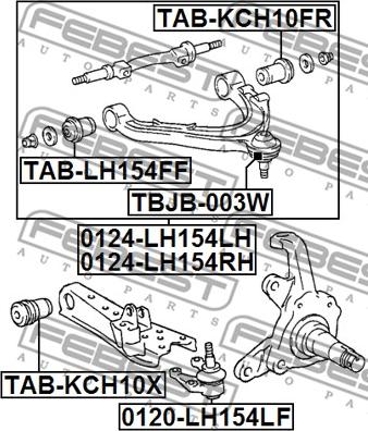 Febest TAB-LH154FF - Сайлентблок, рычаг подвески колеса autosila-amz.com