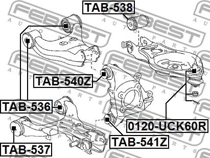 Febest 0120-UCK60R - Шаровая опора, несущий / направляющий шарнир autosila-amz.com