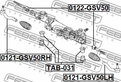 Febest TAB-031 - ВТУЛКА РУЛЕВОЙ РЕЙКИ (TOYOTA CAMRY ACV3#/MCV3# 2001-2006) FEBEST autosila-amz.com