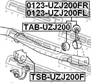 Febest TAB-UZJ200 - сайлентблок тяги стабилизатора переднего!\ Toyota Land Cruiser 200 UZJ200/VDJ200 07> autosila-amz.com