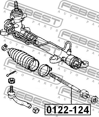 Febest 0122-124 - Осевой шарнир, рулевая тяга autosila-amz.com