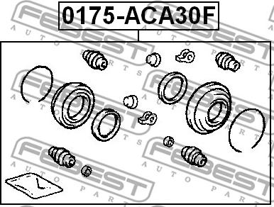 Febest 0175-ACA30F - РЕМКОМПЛЕКТ СУППОРТА ТОРМОЗНОГО ПЕРЕДНЕГО (TOYOTA RAV4 ACA3#/GSA3# 2005-) FEBEST autosila-amz.com