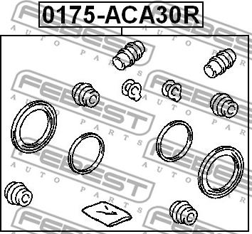 Febest 0175-ACA30R - РЕМКОМПЛЕКТ СУППОРТА ТОРМОЗНОГО ЗАДНЕГО (TOYOTA RAV4 ACA3#/GSA3# 2005-) FEBEST autosila-amz.com