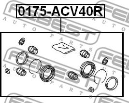 Febest 0175-ACV40R - РЕМКОМПЛЕКТ СУППОРТА ТОРМОЗНОГО ЗАДНЕГО TOYOTA CAMRY ACV40/GSV40 2006-2011 autosila-amz.com