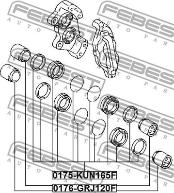 Febest 0175-KUN165F - Ремкомплект, тормозной суппорт autosila-amz.com