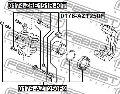 Febest 0176-AZT250F - Поршень, корпус скобы тормоза autosila-amz.com