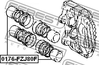 Febest 0176-FZJ80F - Поршень, корпус скобы тормоза autosila-amz.com