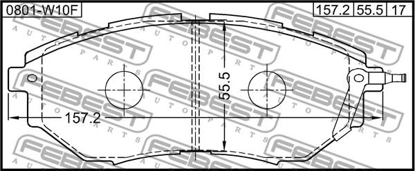 Febest 0801-W10F - Тормозные колодки, дисковые, комплект autosila-amz.com