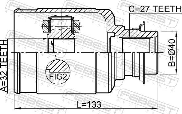 Febest 0311-RW24RH - Шарнирный комплект, ШРУС, приводной вал autosila-amz.com