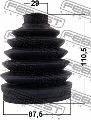 Febest 0317P-ODAT - ПЫЛЬНИК ШРУС НАРУЖНЫЙ (87.5X110.5X29) КОМПЛЕКТ HONDA PILOT YF4 2009- autosila-amz.com