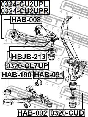 Febest 0324-CU2UPL - Рычаг подвески колеса autosila-amz.com