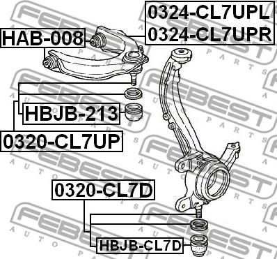 Febest 0320-CL7UP - опора шаровая переднего верхнего рычага!\ Honda Accord Cl# 02-08 autosila-amz.com