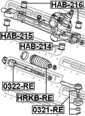 Febest HAB-215 - Подвеска, рулевое управление autosila-amz.com