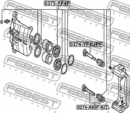 Febest 0374-YF4UPF - Направляющий болт, корпус скобы тормоза autosila-amz.com