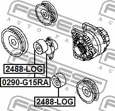 Febest 0290-G15RA - ролик обводной ремня генератора!\ Renault Laguna/Scenic/Logan 1.4/1.6 96> autosila-amz.com
