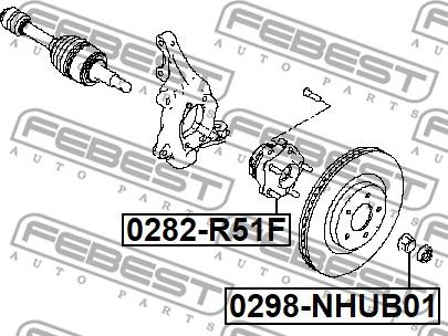 Febest 0298-NHUB01 - Гайка NISSAN QASHQAI J10 06- 32X23.5 autosila-amz.com