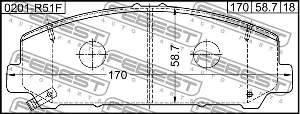 Febest 0201-R51F - КОЛОДКИ ТОРМОЗНЫЕ ПЕРЕДНИЕ NISSAN PATHFINDER R51 2004-2012 autosila-amz.com