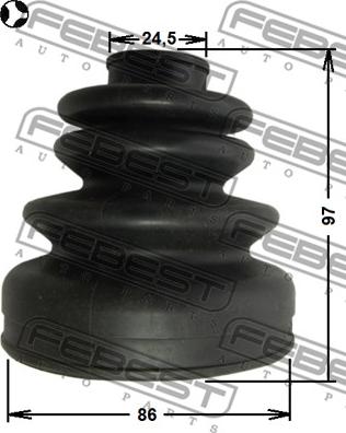 Febest 0215-S14T - ПЫЛЬНИК ШРУС ВНУТРЕННИЙ КОМПЛЕКТ 86X97X24.5 NISSAN PRIMERA P11 1996.12-2001.12 [GL] autosila-amz.com