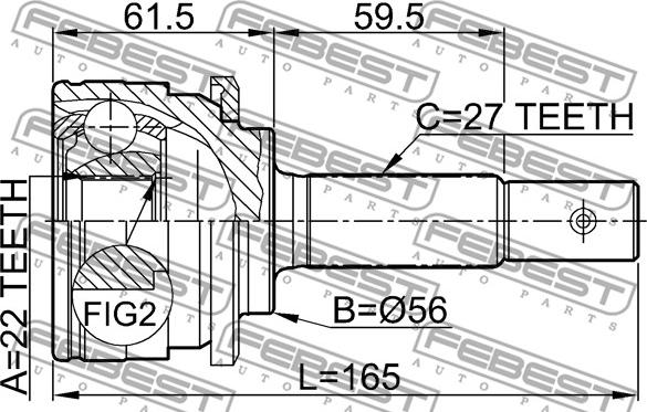 Febest 0210-051 - ШРУС НАРУЖНЫЙ 22x56x27 (NISSAN PRIMERA P11 1996-2001) FEBEST autosila-amz.com