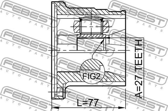 Febest 0211-FX35LH - ШРУС ВНУТРЕННИЙ ЛЕВЫЙ 27X98 autosila-amz.com