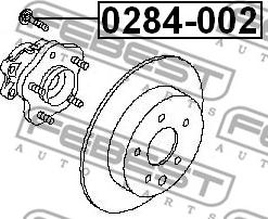 Febest 0284-002 - шпилька колесная!\ Nissan Juke F15 10> autosila-amz.com