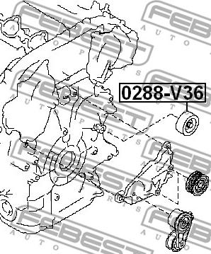 Febest 0288-V36 - Ролик обводной infiniti m35/45 (y50) 2004- autosila-amz.com