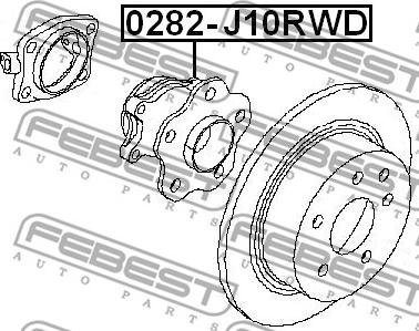 Febest 0282-J10RWD - Ступица колеса, поворотный кулак autosila-amz.com