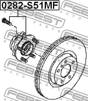 Febest 0282-S51MF - СТУПИЦА ПЕРЕДНЯЯ (INFINITI M35/45 (Y50) 2004-) FEBEST autosila-amz.com